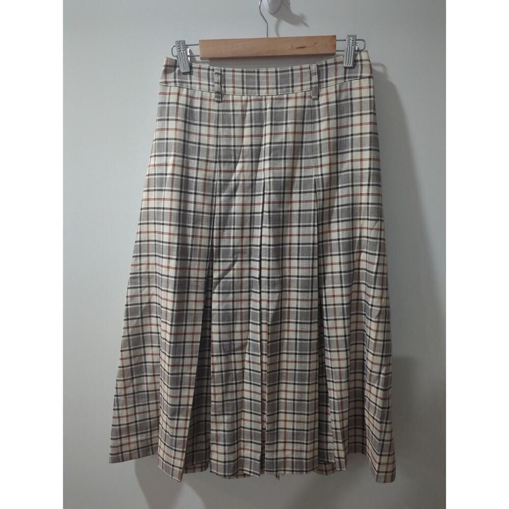 Sea New York Plaid Midi Skirt in Beige and Black - Picture 2 of 4